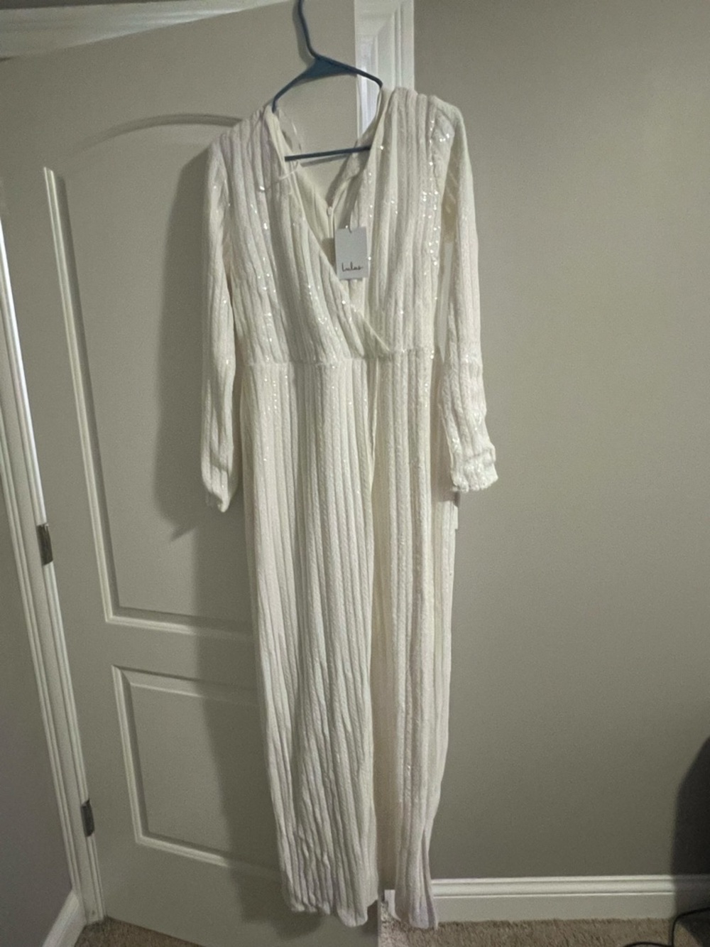 Lulus NWT Ivory Sequin Maxi Dress
